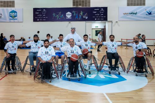 اللجنة الرياضية في محاكم دبي تشارك في بطولة " ند الشبا" لكرة السلة على الكراسي المتحركة 